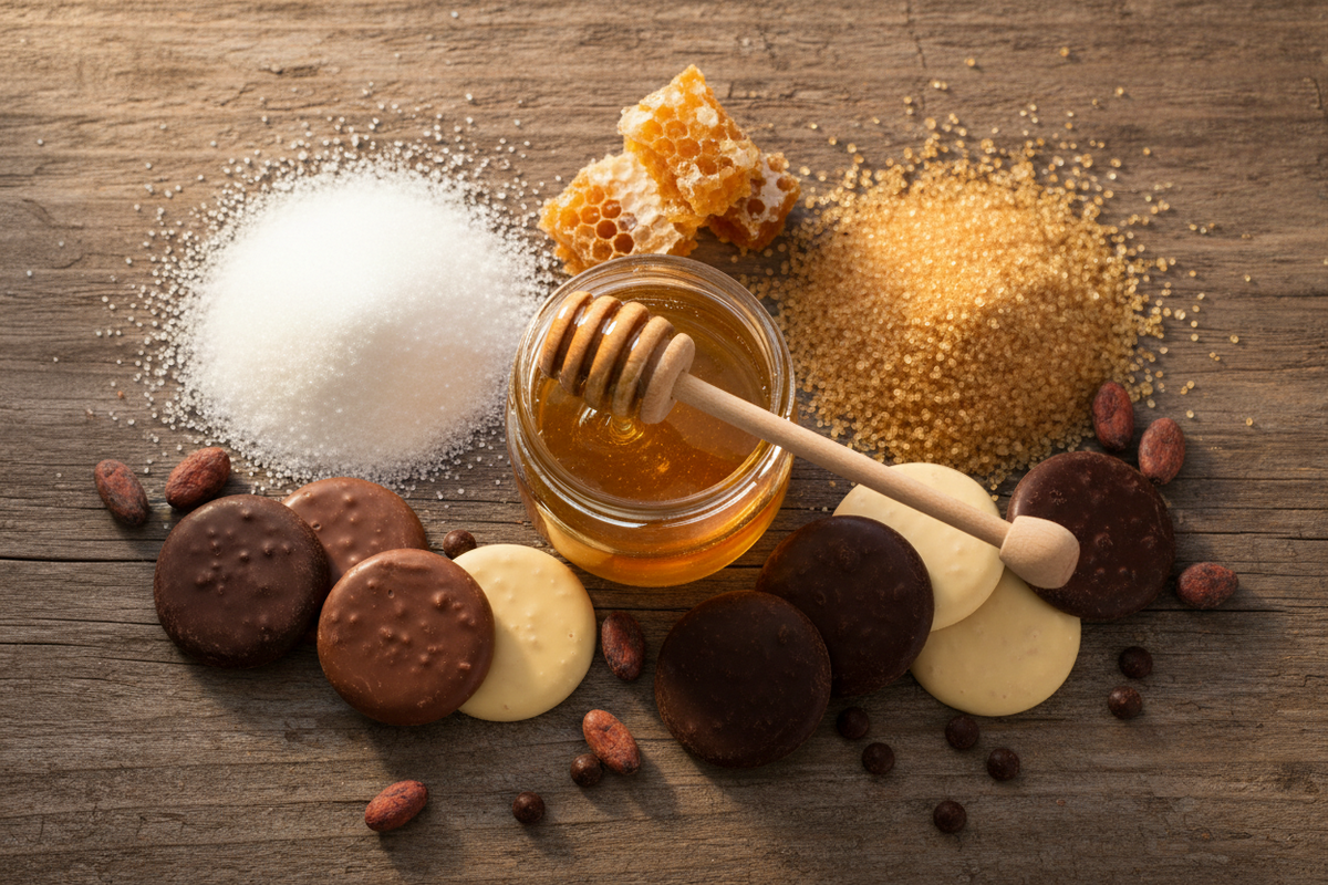 SUCRES NATURELS -MIEL et CHOCOLAT PALETS
