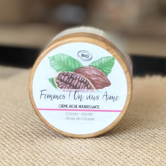 Femme on vous aime crème visage nourrissante - Les sens du vrac