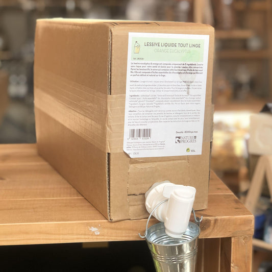 LESSIVE LIQUIDE TOUT LINGE EUCALYPTUS ORANGE - Les sens du vrac